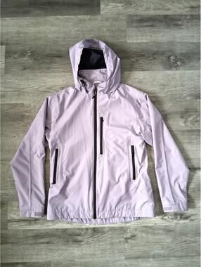 Foot Joy Women's M Mauve & Black Golf Rain Jacket/Coat/Windbreaker Stowable Hood